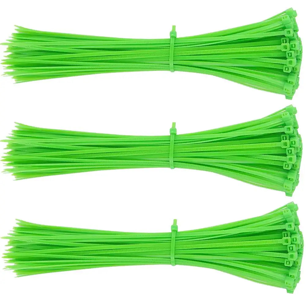 Bridas con Cierres, MXZCL, 1Paq, 100Pzas, 20cm, 2.5mm, Verde Claro, Nailon, A prueba de Ácidos, Auto Extinguible.