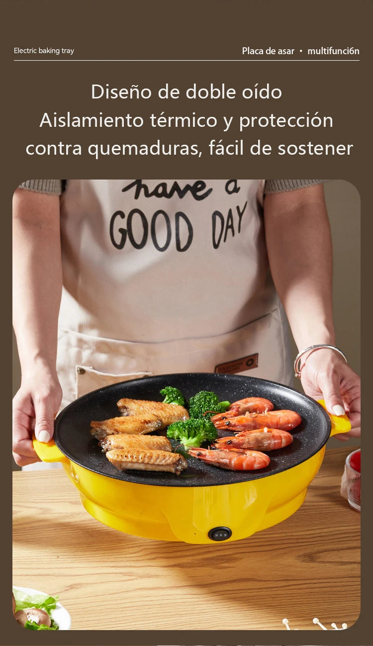 Electric Stainless Steel BBQ Plate Portable Multifunctional Oven for Outdoor Use Durable & Easy-Cleaning