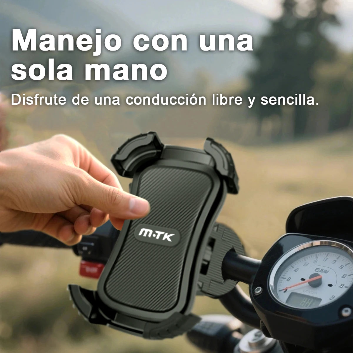 Soporte Celular Bicicleta, Soporte Movil Moto Universal 360 ° Rotación Anti Vibración Porta Telefono Motocicleta Montaña Soporte
