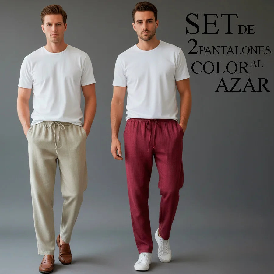 Kit 2 Pantalones Casuales para Hombre | Estilo Relax y Confort | Colores al Azar