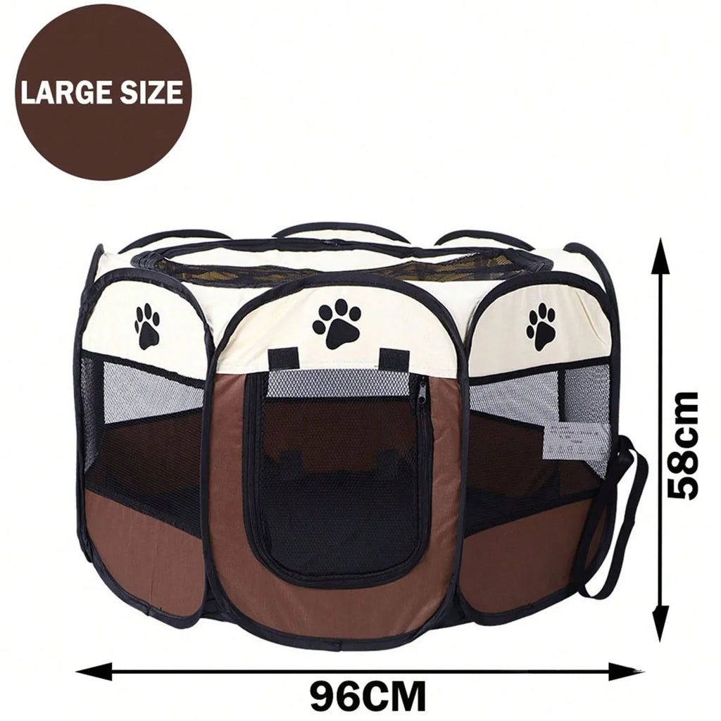 Plegable Duradero Y Portátil Lona De Oxford Valla De La Sala De Partos Para Mascotas Nido De Gato De Jaula De Perro Octogonal