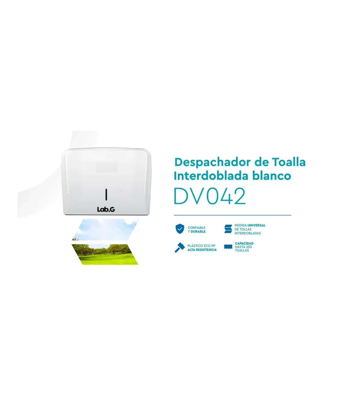 Dispensador Toalla Interdoblada / Sanitas Lab.G Uso Rudo Blanco
