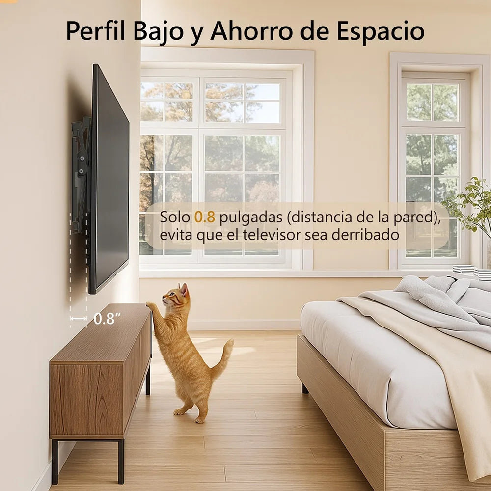 Base Soporte para TV 26-63 Pulgadas Soporta 35kg Acero Laminado en Frío SPCC para Pantalla Smart LED y LCD Universal Resistente y Firme Soporte de Television TV Base MAX VESA 400x400mm,Ajuste de Inclinación -15°