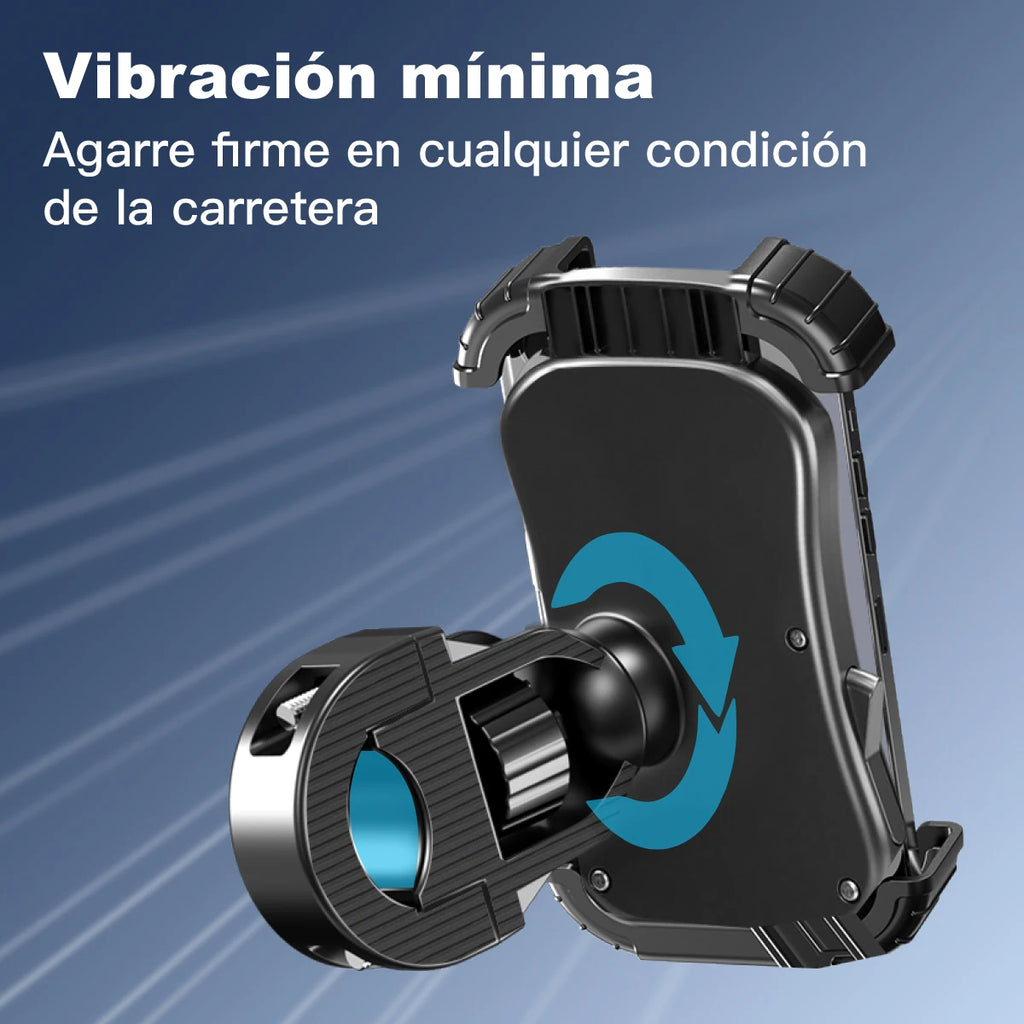 Soporte Celular Bicicleta, Soporte Movil Moto Universal 360 ° Rotación Anti Vibración Porta Telefono Motocicleta Montaña Soporte