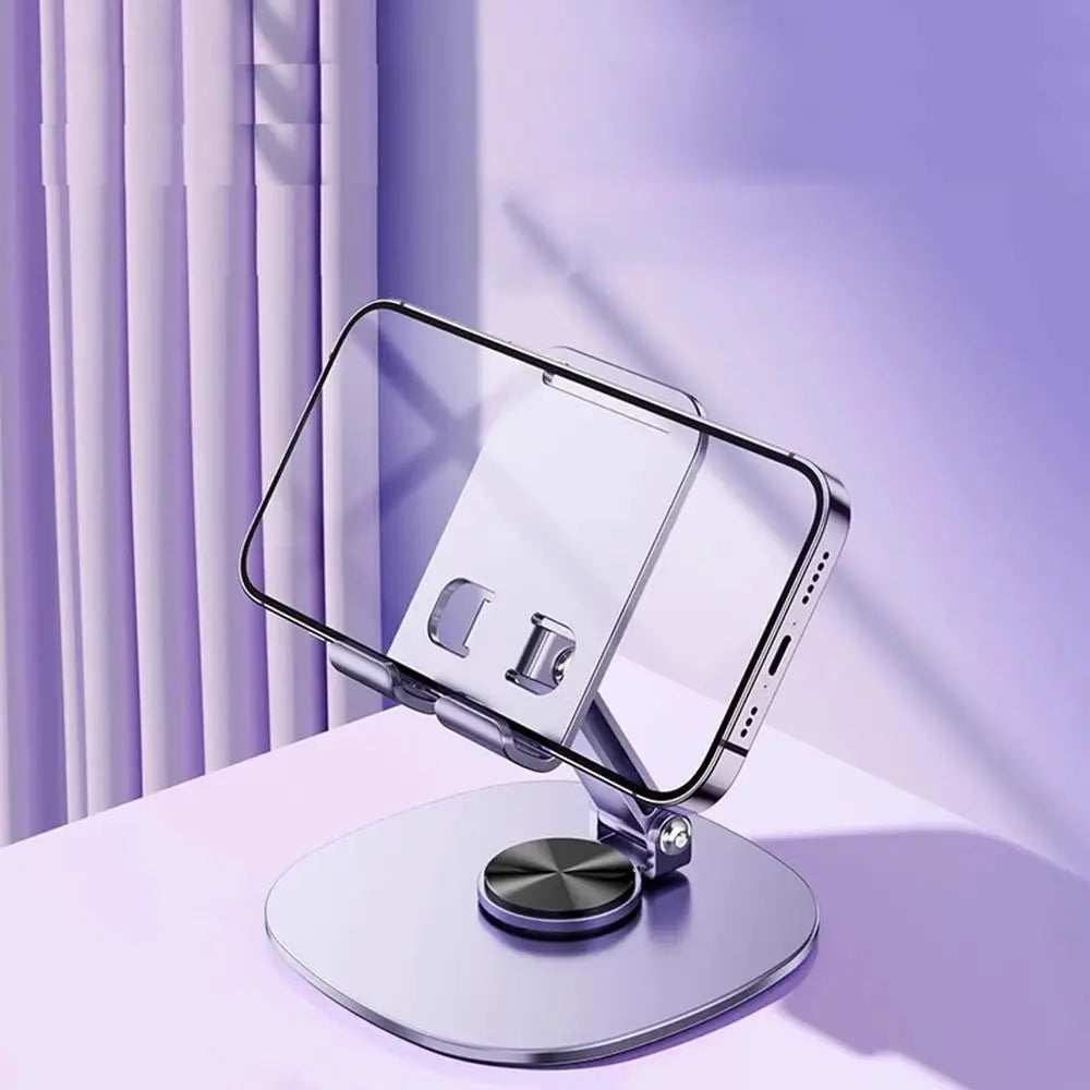 Soporte de teléfono móvil de escritorio metálico giratorio de 360° soporte de teléfono móvil de escritorio ajustable