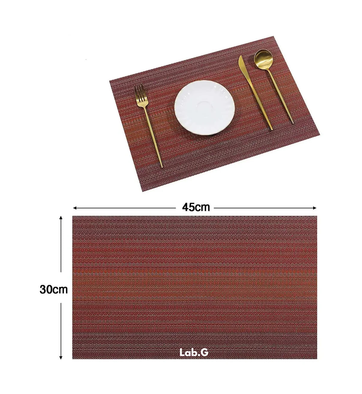 Manteles Individuales Antideslizantes Lab.G Para Restaurante 8 Pcs Rojo