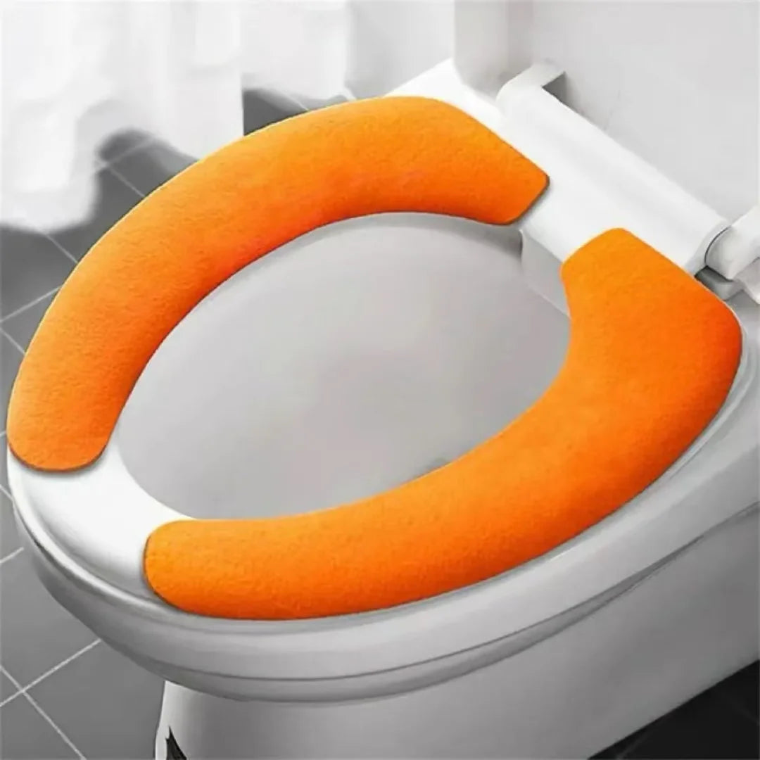 5par Pegatina de franela cálida reutilizable para asiento de inodoro, fundas lavables, alfombrilla de baño, cubierta de asiento Universal, 2 unidades por juego