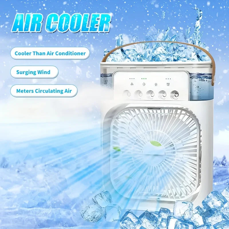 1 ventilador de enfriador de pulverización de cinco agujeros, portátil Ventilador de escritorio, adecuado para oficina, estudio, al aire libre, etc.