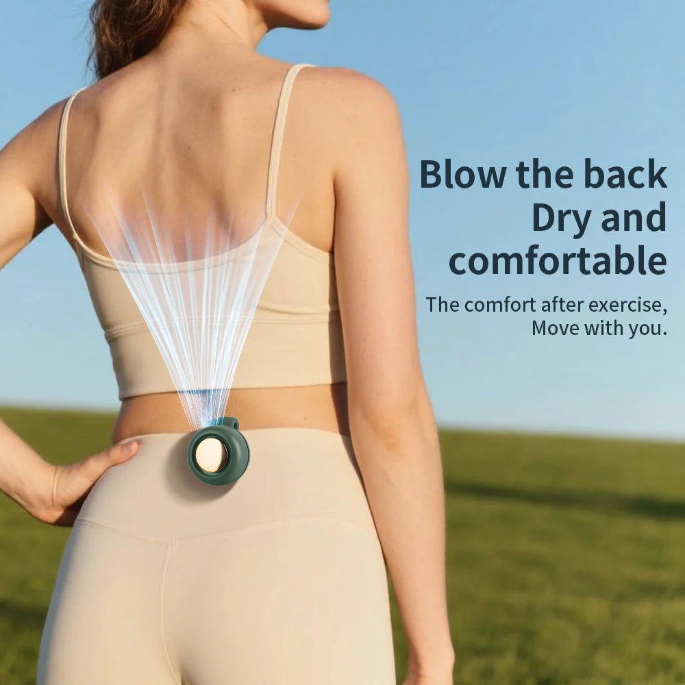 Nuevo ventilador portátil mini para exteriores, ajustable a 3 velocidades, pequeño, con clip, sin aspas, eléctrico, para cintura o camisa, ideal para deportes al aire libre y gimnasio.
