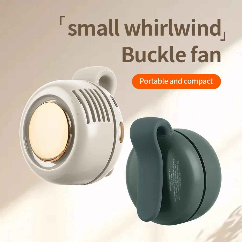 Nuevo ventilador portátil mini para exteriores, ajustable a 3 velocidades, pequeño, con clip, sin aspas, eléctrico, para cintura o camisa, ideal para deportes al aire libre y gimnasio.