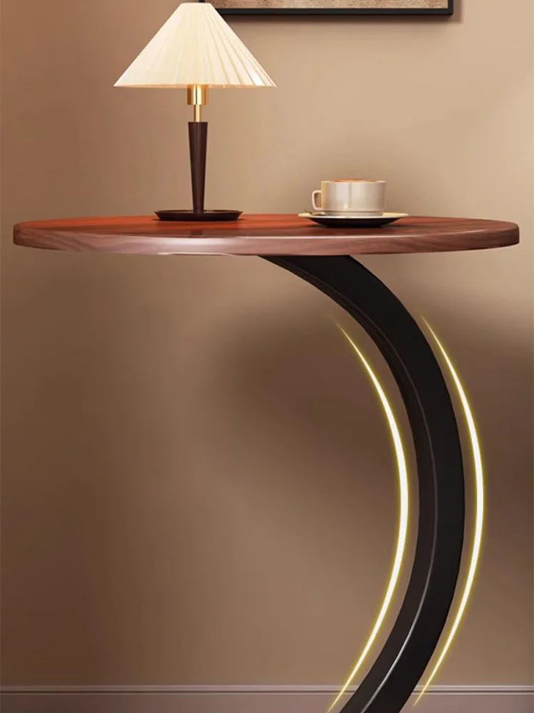 Popular mesa auxiliar/minimesa de café con estilo minimalista, con estantería de almacenamiento, mesa auxiliar de sofá móvil, diseño moderno y simple para dormitorio, hotel, balcón, sala de estar.