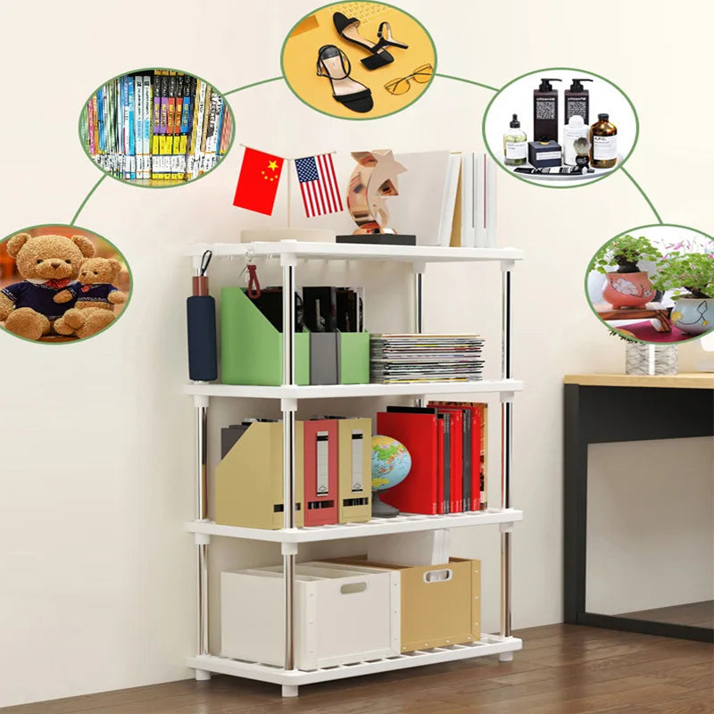 4 niveles, estante de almacenamiento moderno y minimalista independiente para aperitivos para dormitorio, cocina, accesorios de sala de estar, organización y almacenamiento de Home, almacenamiento de baño