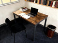 Mesa Comedor Rectangular Extensible para 4-6 Personas, Tapa Madera Negra con Revestimiento Polvo Negro en Patas Metal, Mesa Comedor Grande con Hoja Extensible Separada Mesa de Escritorio con Superficie Plegable