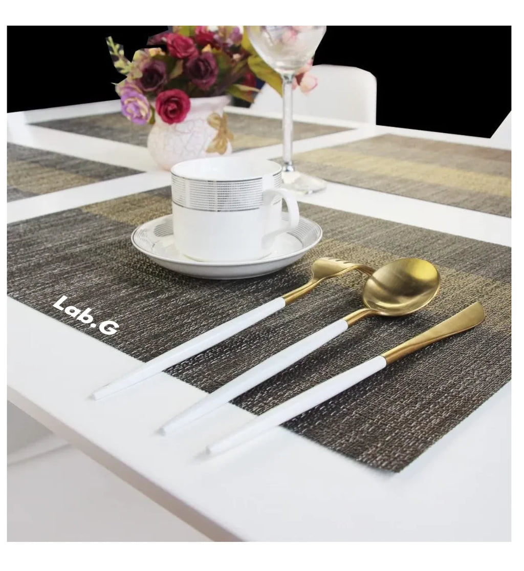 Manteles Individuales Antideslizantes Lab.G Para Restaurante 8 Pcs Negro