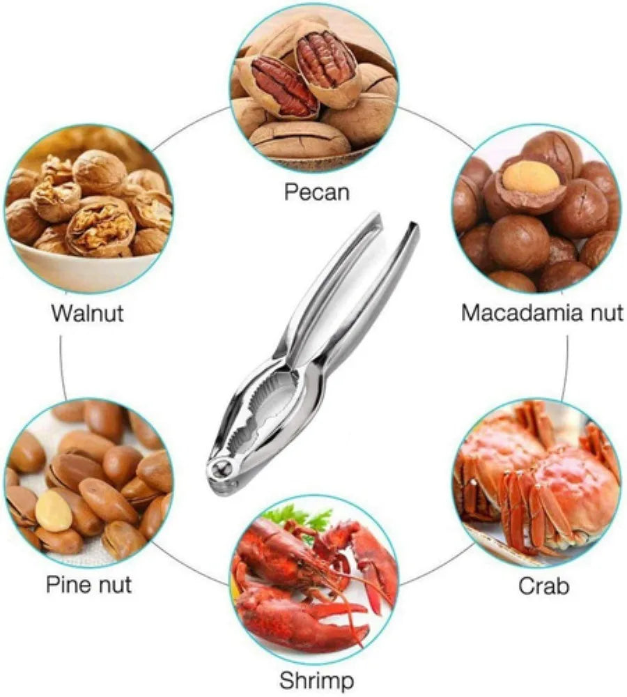 Pinza Quebrador De Nueces Cascanueces Abridor Aleación Zinc Plateada Lab.G