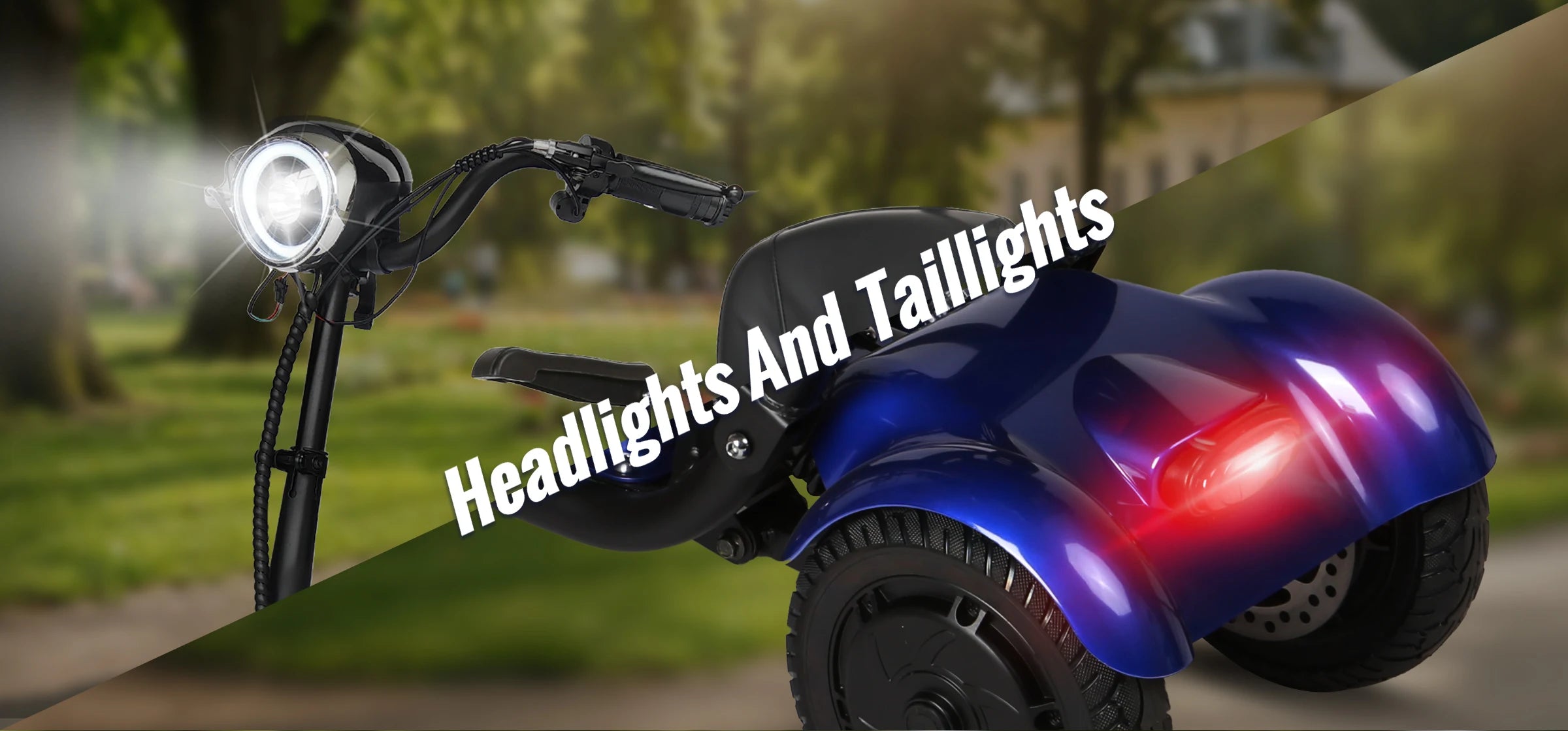 SUNNIGO Scooter Eléctrico Todoterreno de 4 Ruedas, Motor Dual de 500W, Batería de Litio de 36V 18Ah, Ligero, Plegable, Asiento Ajustable, Neumáticos Antideslizantes, Sistema de Frenos Seguro, Cómodo, Largo Alcance de 50km