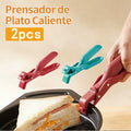 Pinzas de silicona antideslizantes para alimentos, seguras para sujetar platos y cuencos calientes, pinzas para platos, pinzas de cocina, pinzas para bandejas de horno, pinzas para cuencos, juego de dos piezas rojo y azul #ki