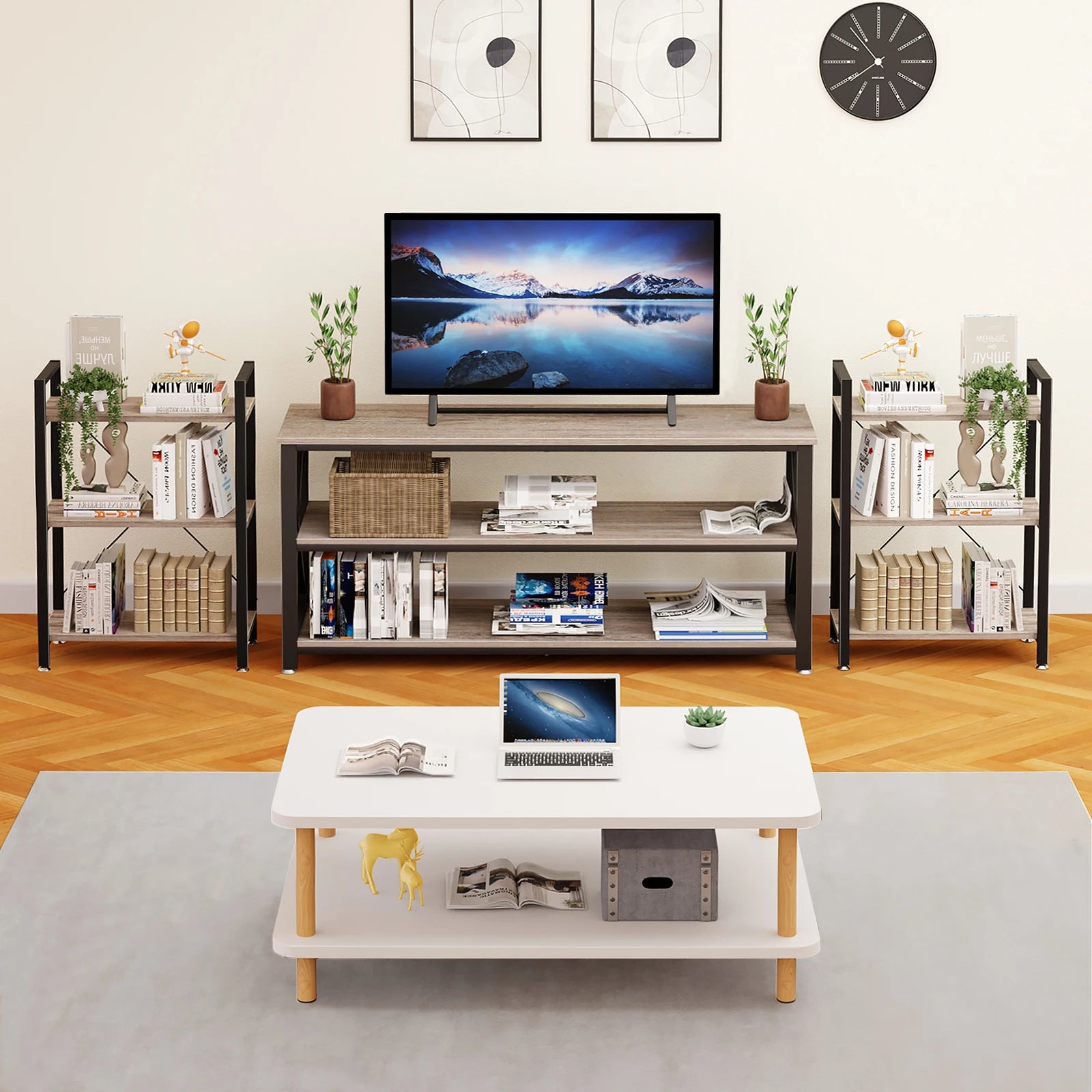 Mesa De Centro Moderna De Madera Mesas Laterales Para Sala Mesa De Centro Mesa Para Sala De Minimalista Y Moderna