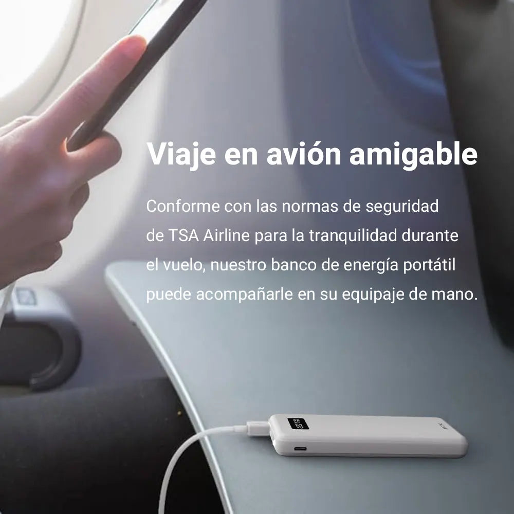 Negro Banco de Energía Portátil 10000mAh/20000mah 37Wh74wh Carga Rápida 3 USB Puertos y Pantalla LED Apto para conectores tipo c y lightning Teléfonos móviles, Tabletas