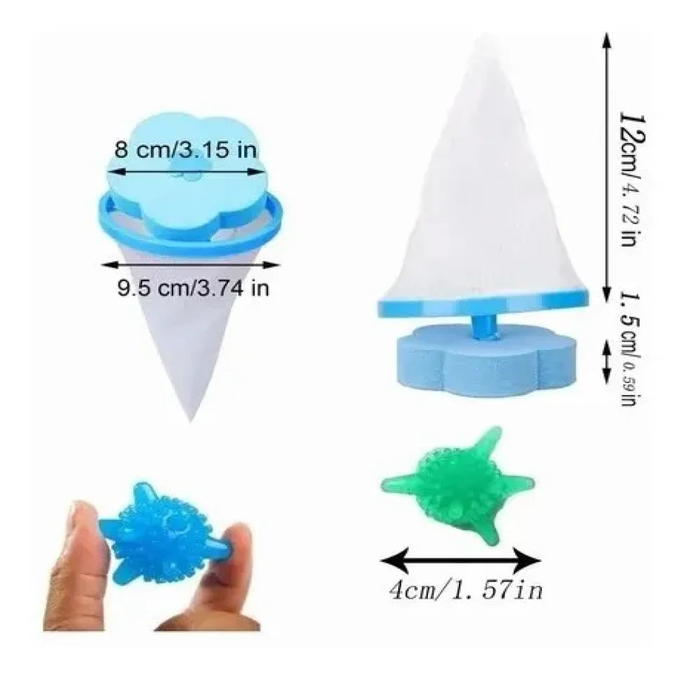 20pcs Filtro Pelo Reutilizable Para Lavadora Bolas Secadora Multicolor LAB.G
