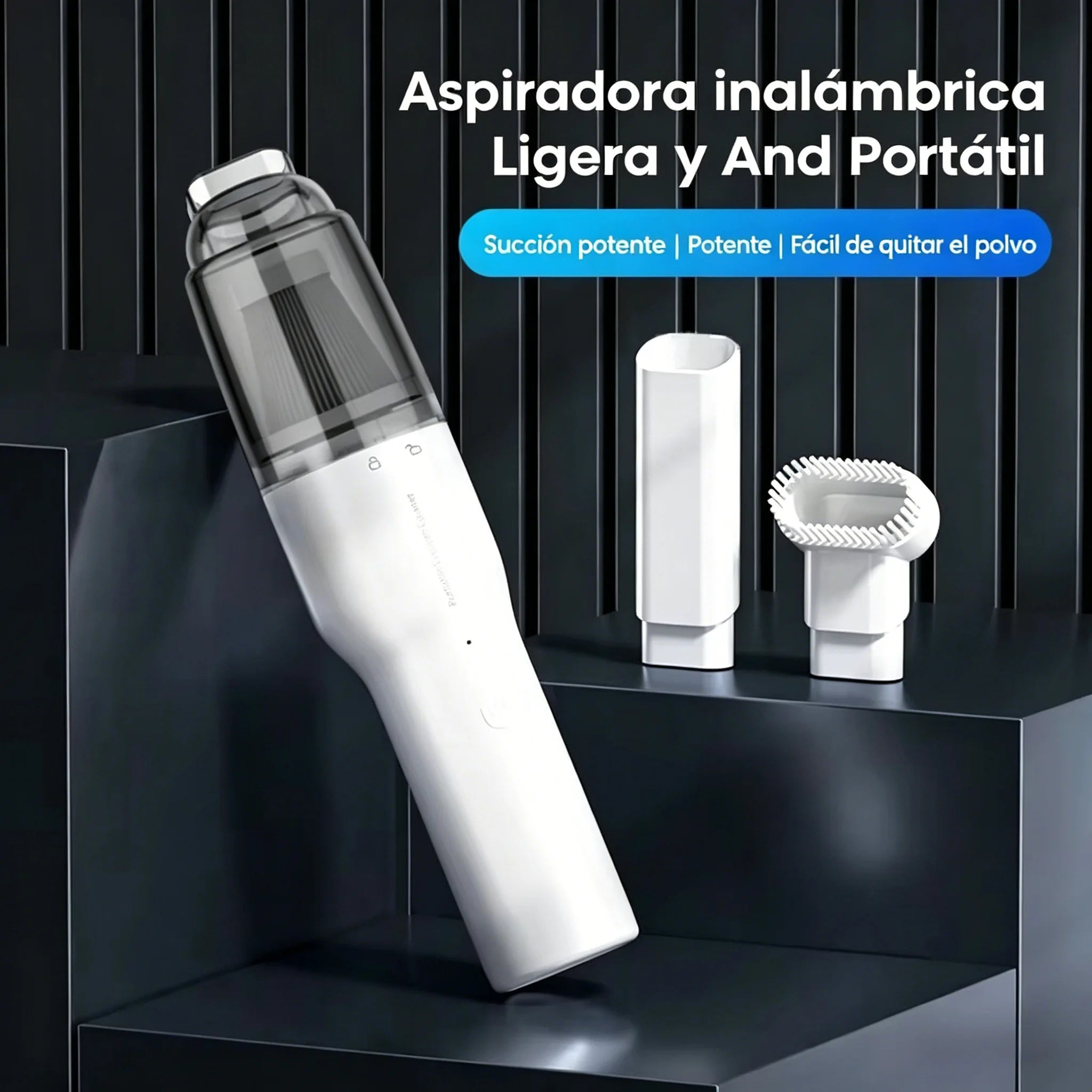 Aspiradora de Mano Inalámbrica Potente 6000Pa, Mini Aspiradora Portátil Recargable USB para Coche y Hogar, Aspirador Automático Ligero de Alta Potencia para Polvo y Escombros.
