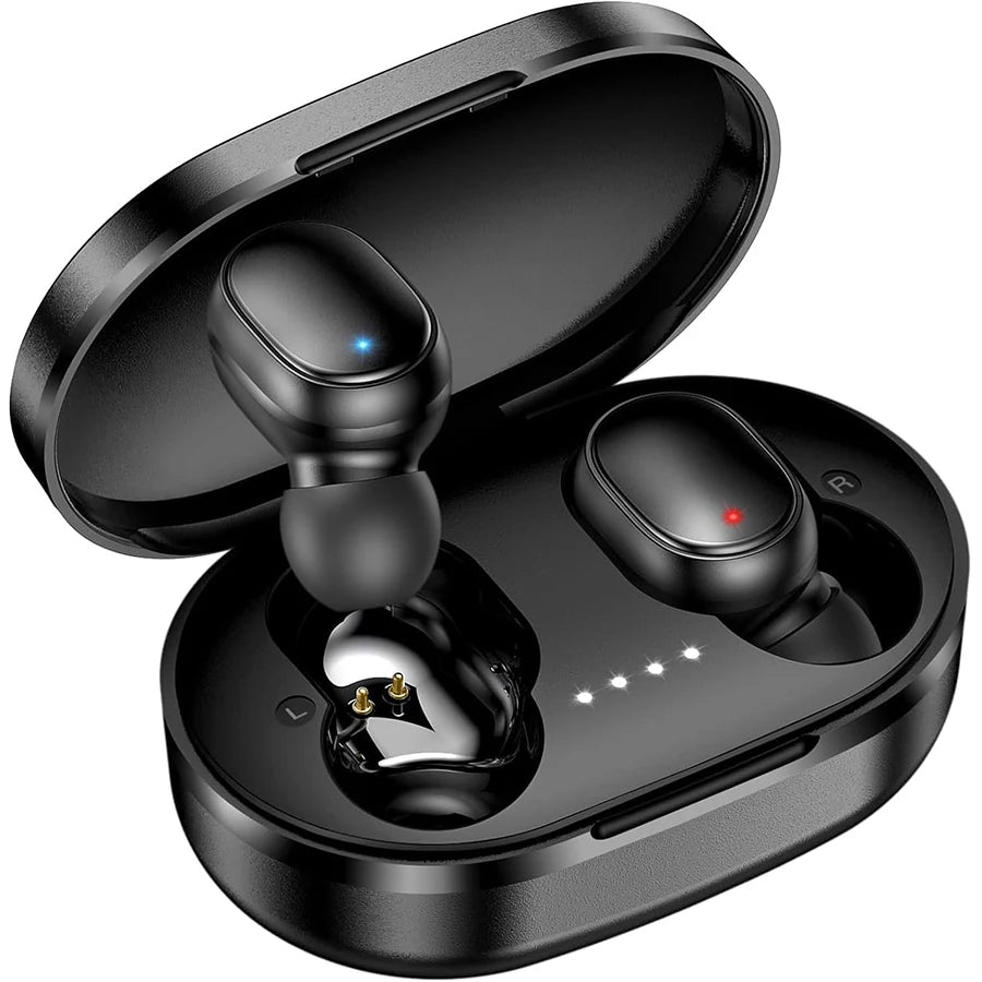 Auriculares deportivos A6S True con cancelación de ruido, reproducción de música estéreo, pantalla LCD inteligente, batería de larga duración, compatibles con todos los smartphones.