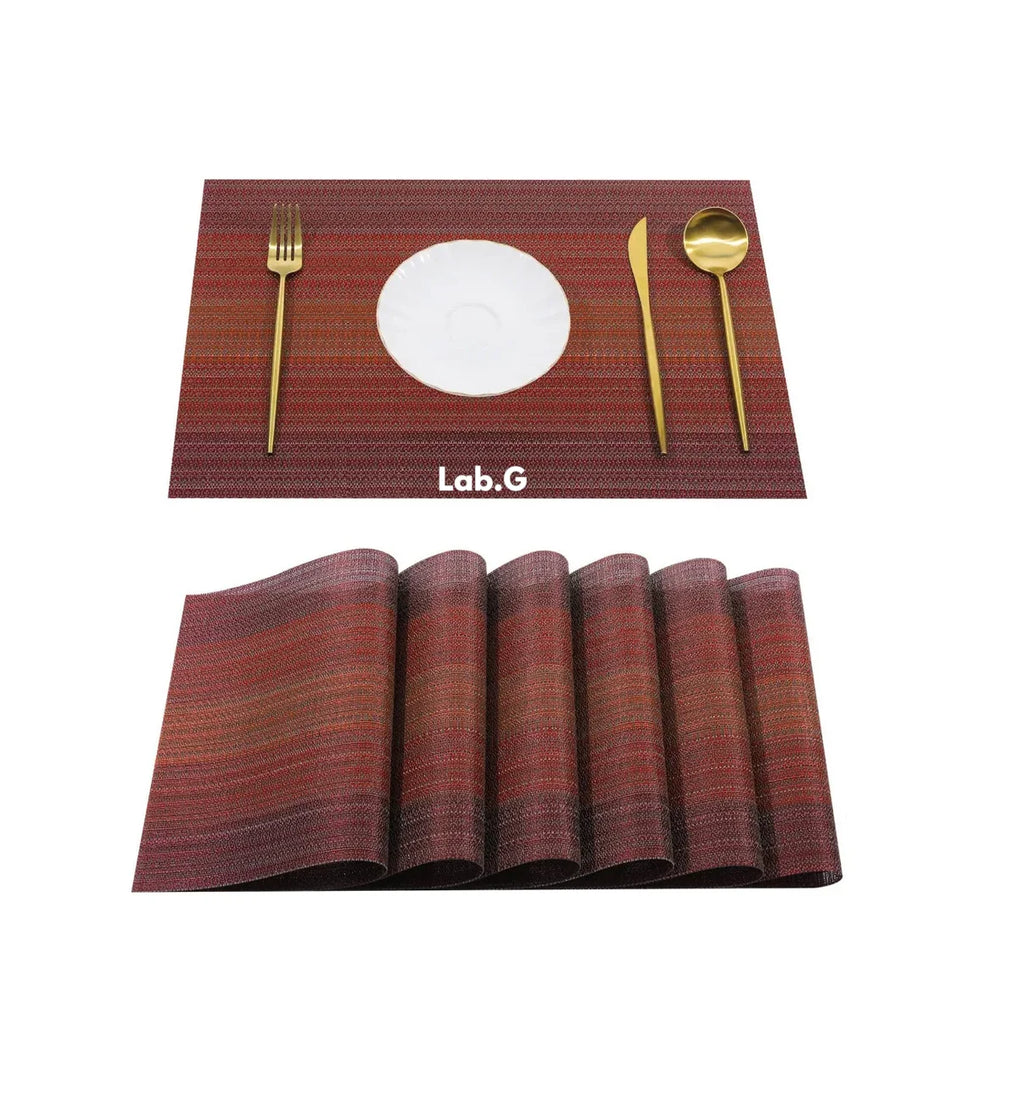 Manteles Individuales Antideslizantes Lab.G Para Restaurante 8 Pcs Rojo