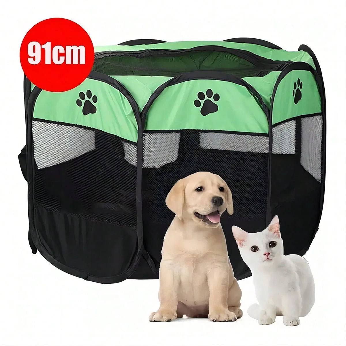 Plegable Duradero Y Portátil Lona De Oxford Valla De La Sala De Partos Para Mascotas Nido De Gato De Jaula De Perro Octogonal