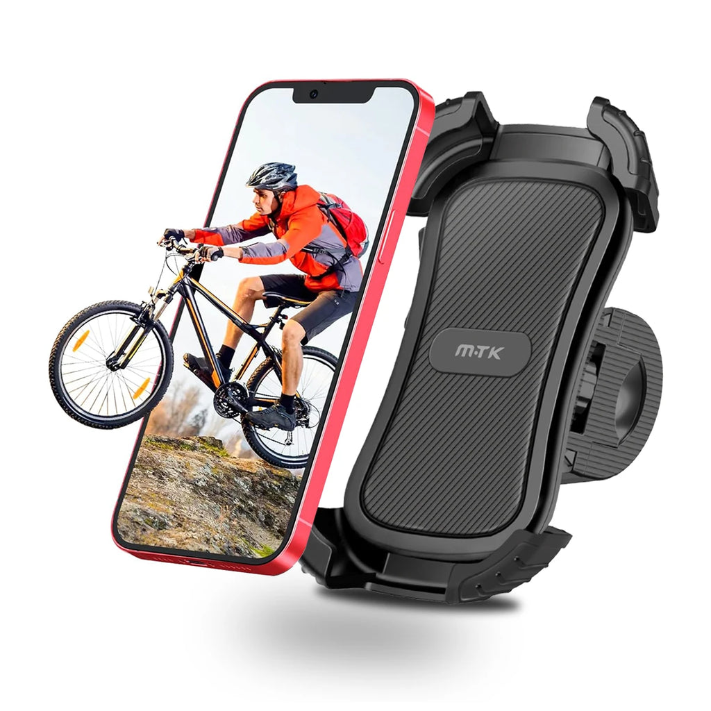 Soporte Celular Bicicleta, Soporte Movil Moto Universal 360 ° Rotación Anti Vibración Porta Telefono Motocicleta Montaña Soporte