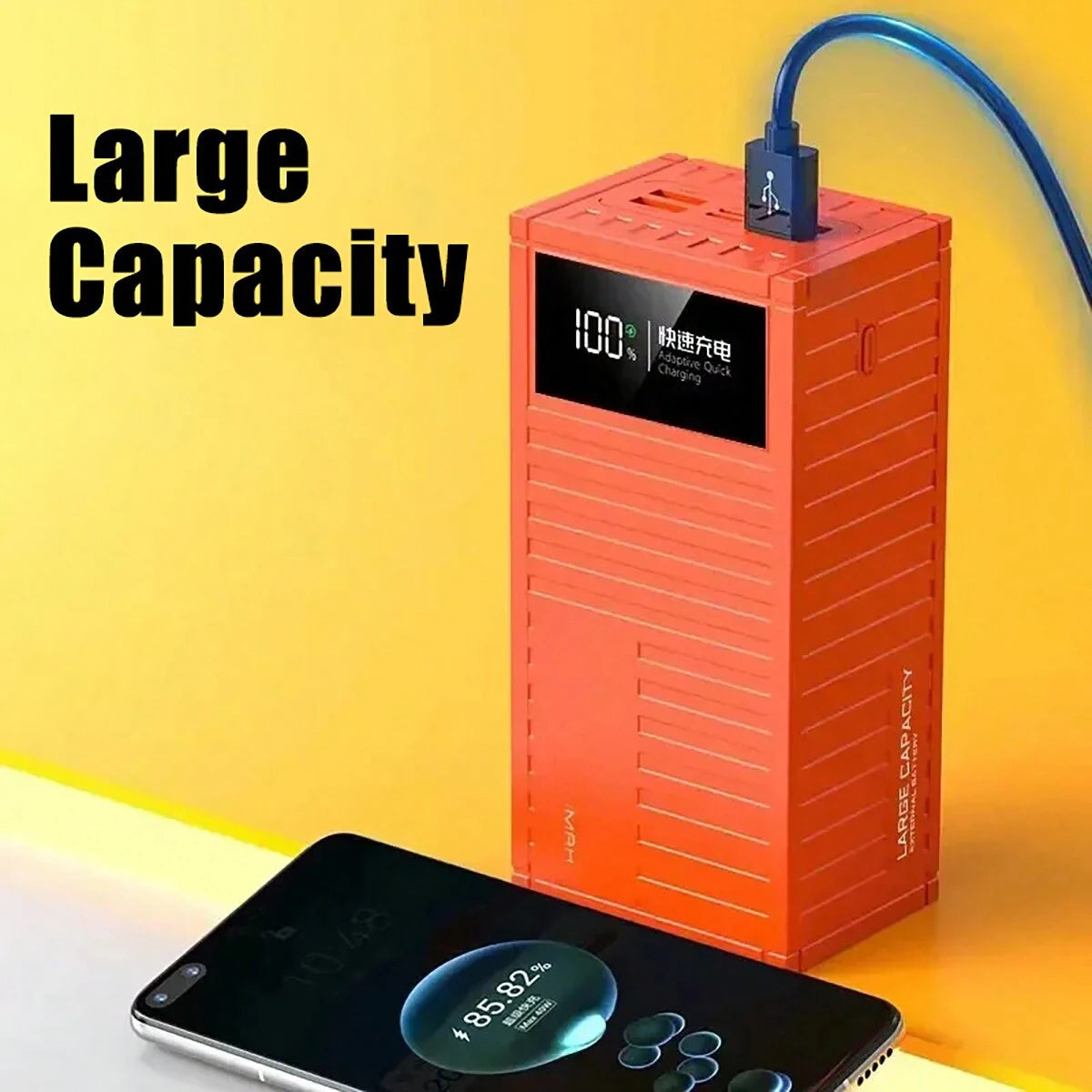 Power Bank Batería Portátil 60000mah Carga Rápida LED Pantalla DIGITAL Con salida 4usb Para iPhone Android