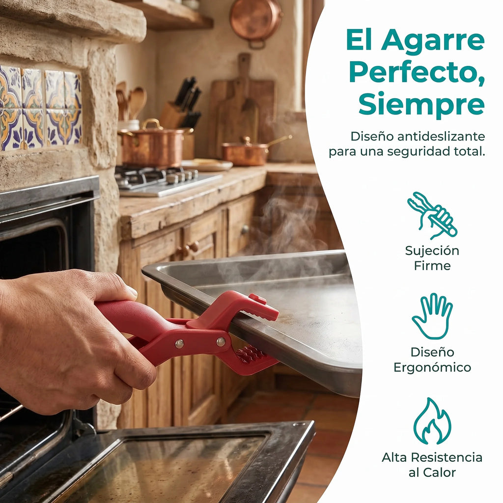 Pinzas de silicona antideslizantes para alimentos, seguras para sujetar platos y cuencos calientes, pinzas para platos, pinzas de cocina, pinzas para bandejas de horno, pinzas para cuencos, juego de dos piezas rojo y azul #ki