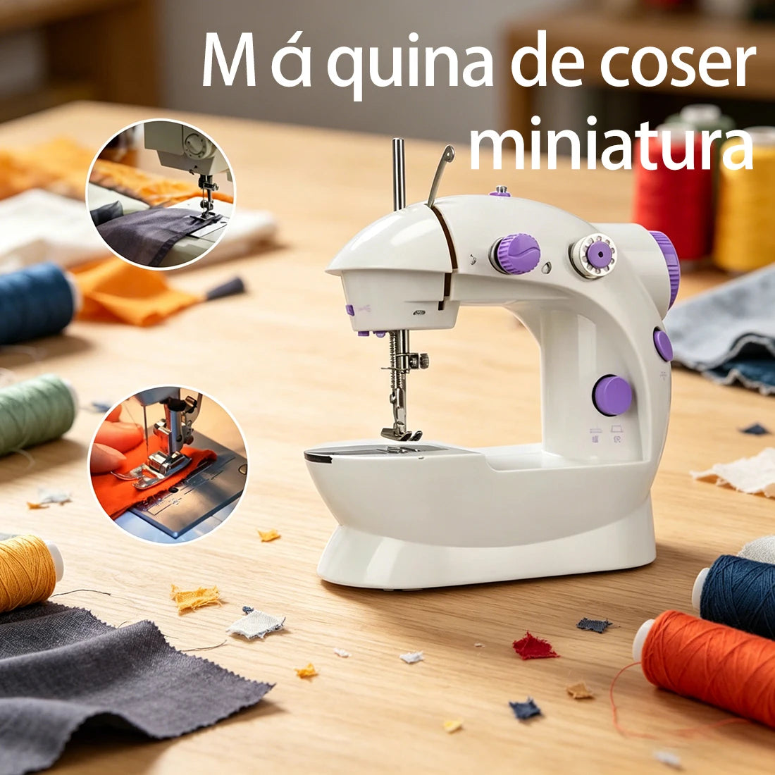 Tijera de coser portátil miniatura para uso doméstico, ideal para el cuidado de prendas y manualidades caseras.