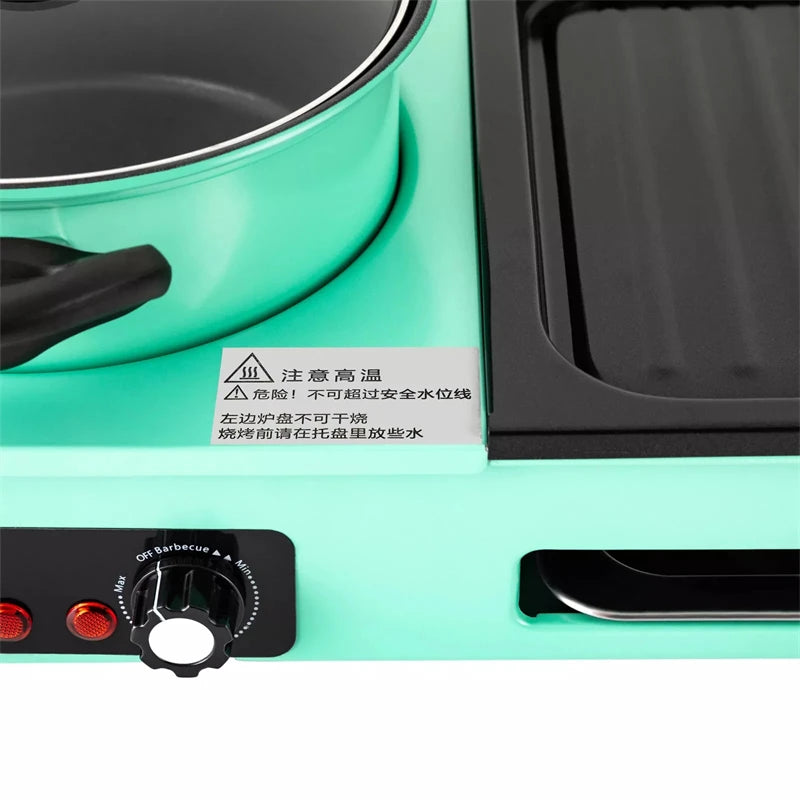 Parrillas eléctricas multifuncionales, sin humo 3 en 1, olla caliente para barbacoa de estilo coreano, máquina de cocina múltiple, bandeja para hornear eléctrica antiadherente
