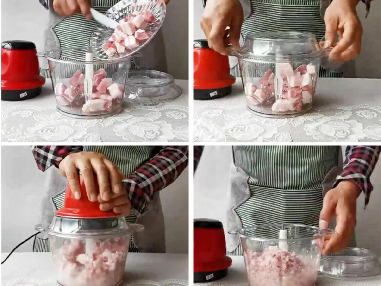 Picadora de carne eléctrica para cocina, picadora eléctrica, trituradora de alimentos, herramientas eléctricas de cocina de acero inoxidable