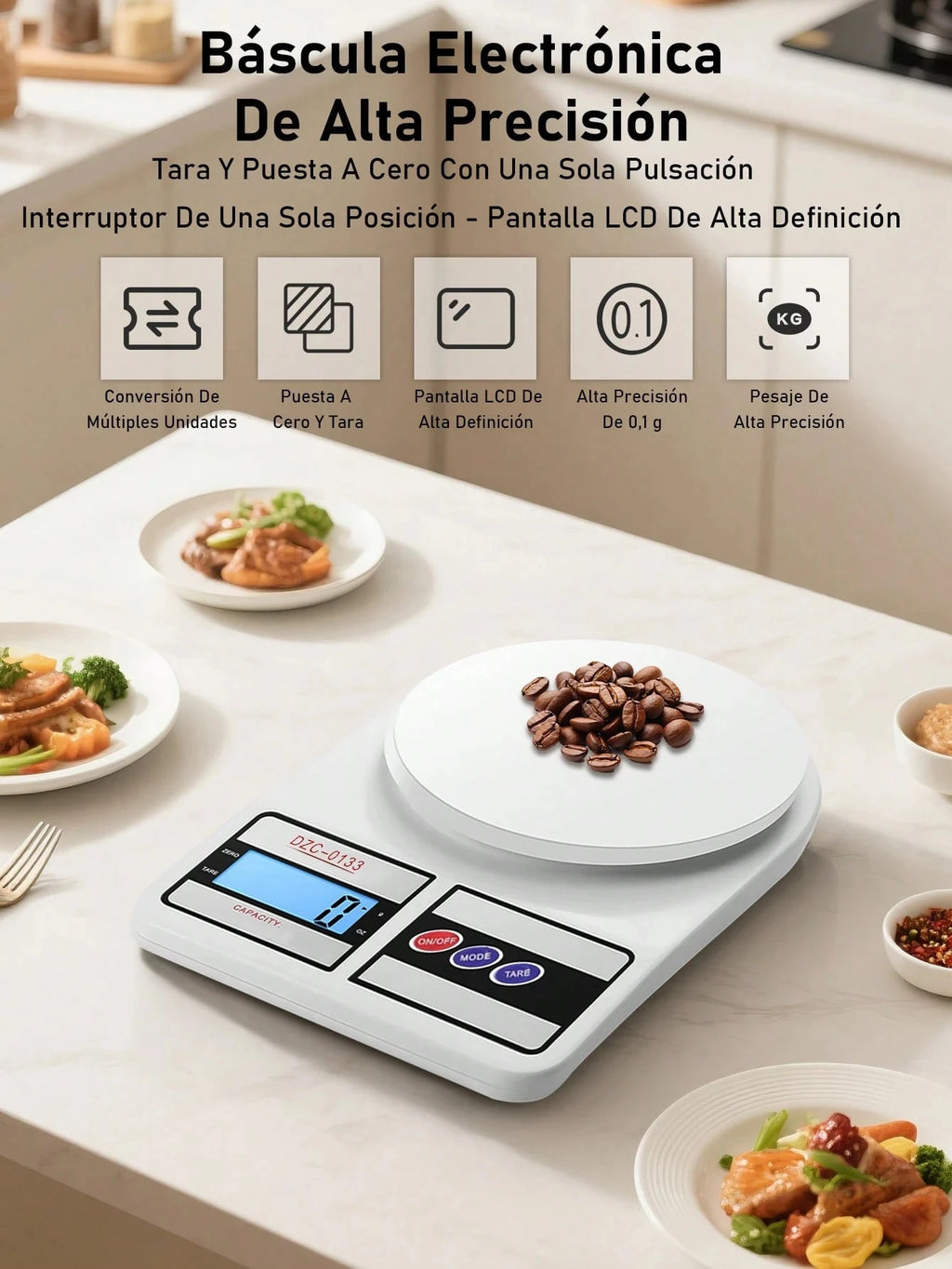 Bascula Cocina Digital De Cocina Bascula Digital Gramera De Cocina Pesa De 1 Gramo A 5 Kilos