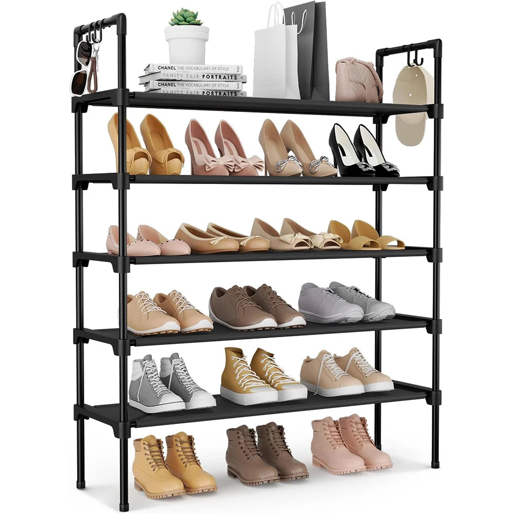 Estante Zapatero de Acero Inoxidable Reforzado con 5 Niveles de Almacenamiento, Gran Capacidad para 15–20 Pares de Zapatos, Armado Sencillo, Ideal Casa, Oficina y Vestidor