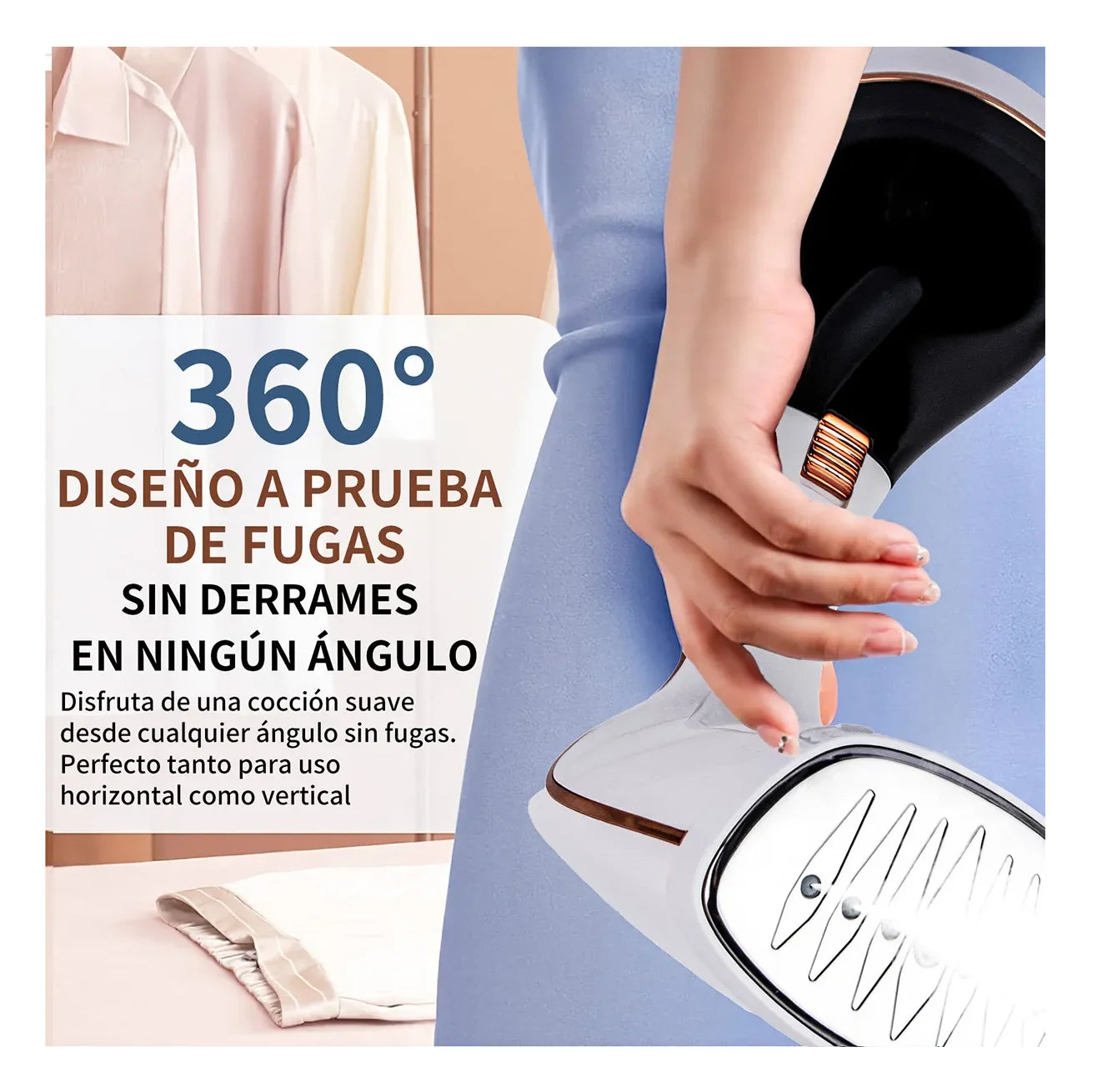 Plancha de Vapor 780W Portátil Viaje 320 ml Gris
