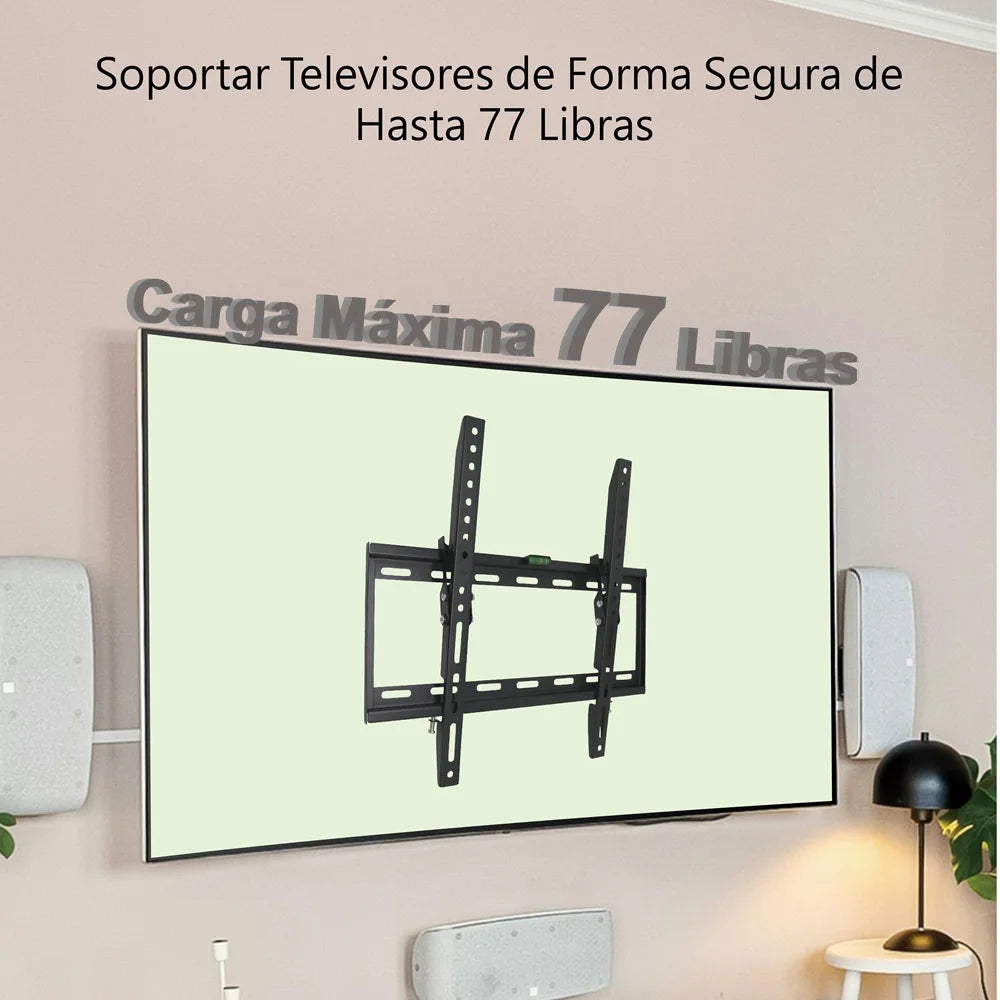 Base Soporte para TV 26-63 Pulgadas Soporta 35kg Acero Laminado en Frío SPCC para Pantalla Smart LED y LCD Universal Resistente y Firme Soporte de Television TV Base MAX VESA 400x400mm,Ajuste de Inclinación -15°
