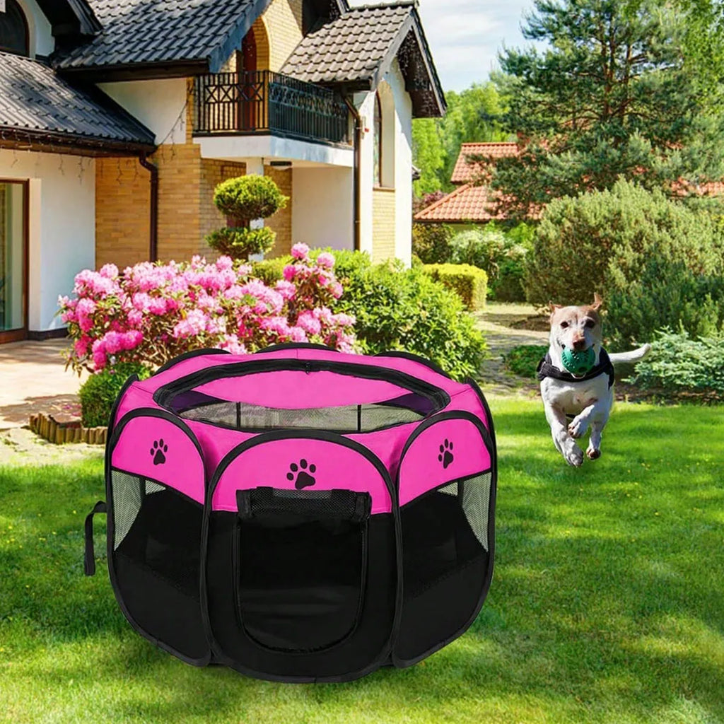 Plegable Duradero Y Portátil Lona De Oxford Valla De La Sala De Partos Para Mascotas Nido De Gato De Jaula De Perro Octogonal