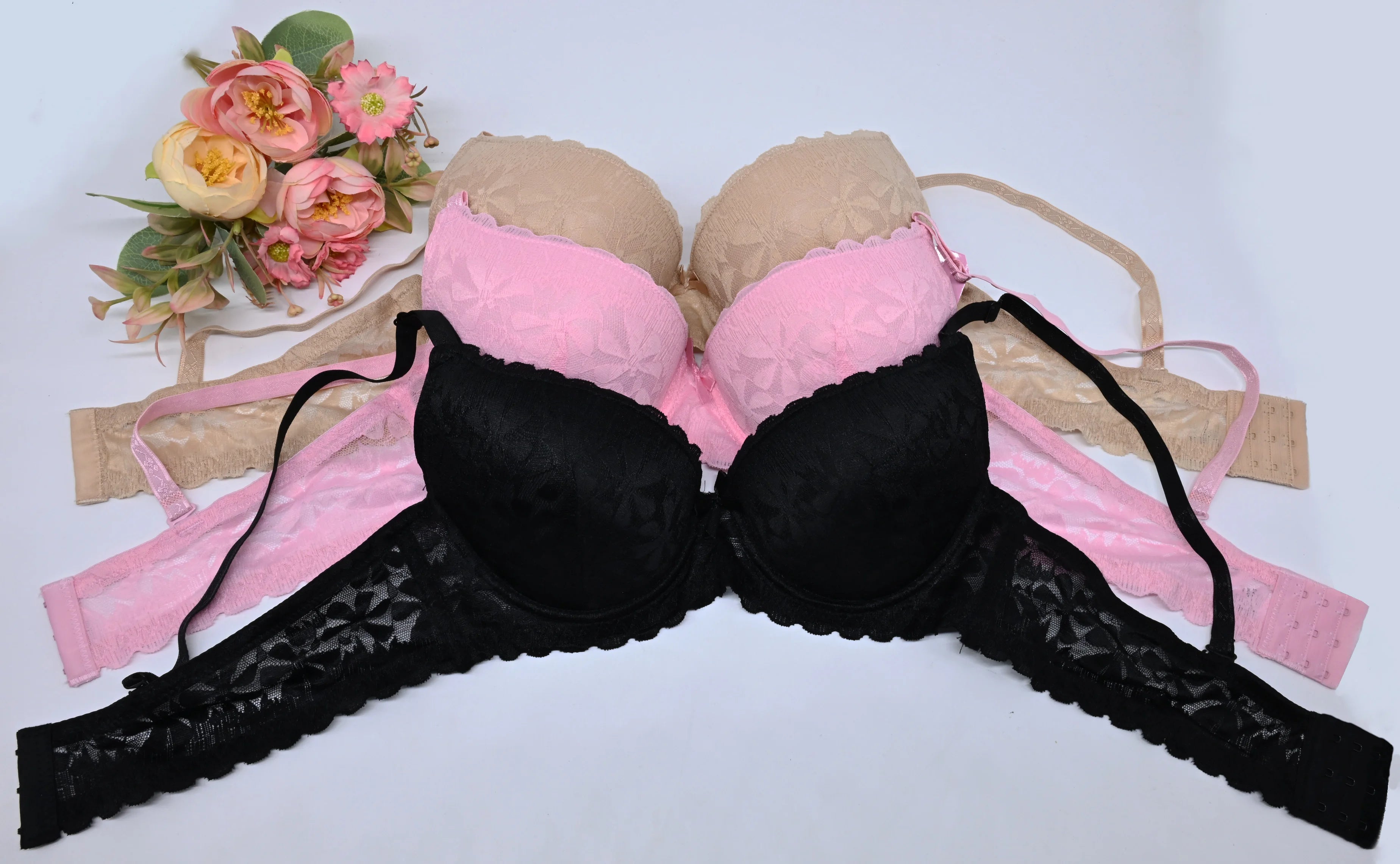 BR6022B Sujetador estampado (3 piezas) Copa B push up