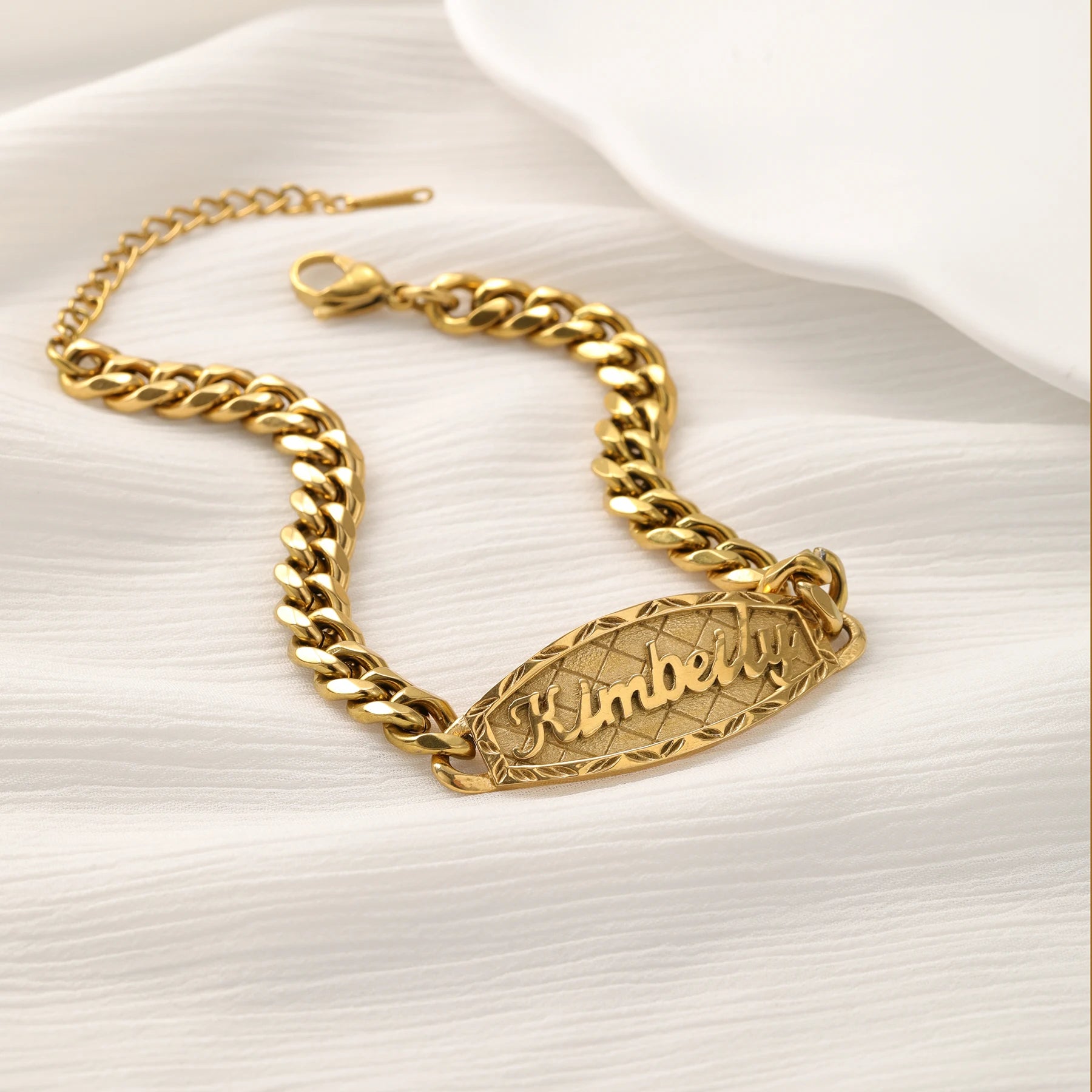 Zciti Pulsera con nombre personalizado 3d, joyería de acero inoxidable chapada en oro de 18 quilates, regalo de vacaciones para sus seres queridos