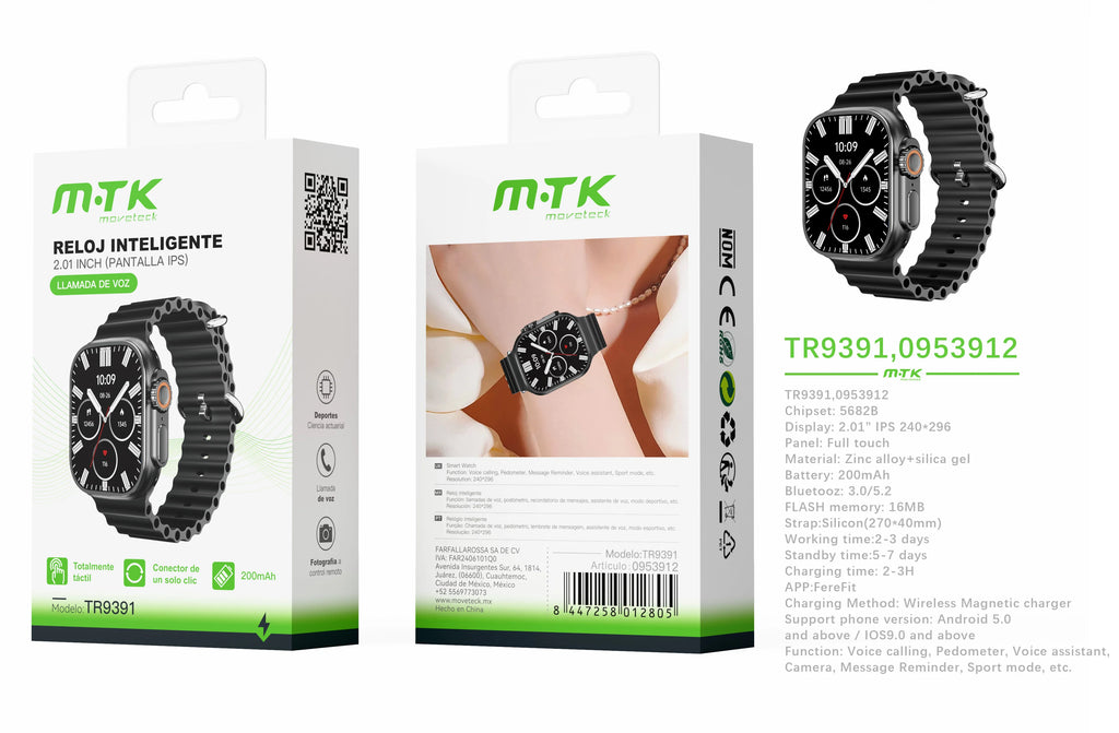 Reloj Inteligente para Hombres y Mujeres, Smartwatch Reloj Fitness con Pantalla Táctil Completa de 2.01" , Smartwatch Silicon Correa