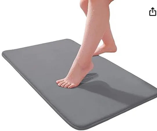 Bluelander Tapete de Baño Antiderrapante Memory Foam, Espuma Viscoelástica Gruesa, Alfombrilla de Baño Antideslizante de Terciopelo, Super Absorbente y Suave para Todo Hogar (1 Pieza)