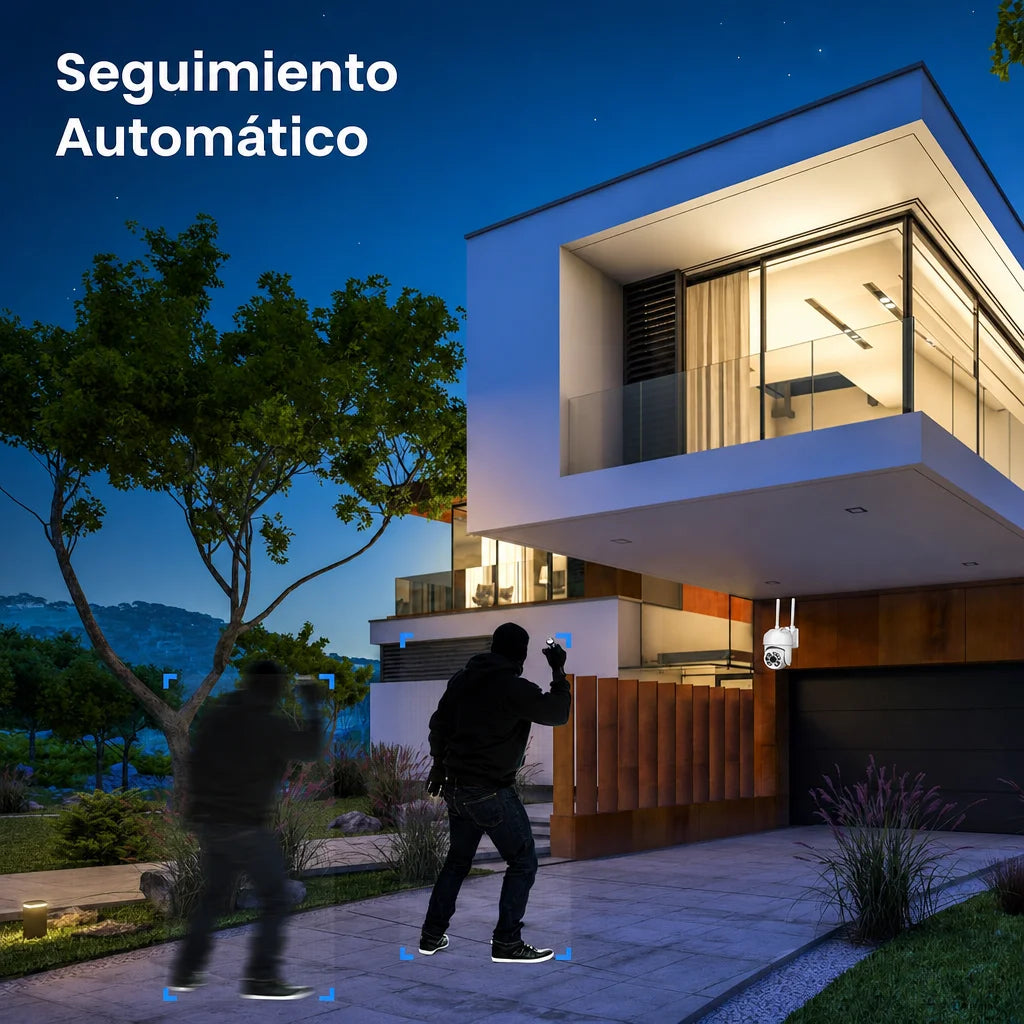 Security Indoor , 2MP, 2K, Cámara de Seguridad Interior, Cámara IP Domo 360°, Visión Nocturna, Monitor para Bebé y Mascotas, Wi‑Fi, Control por App, Compatible con Alexa, Google Assistant
