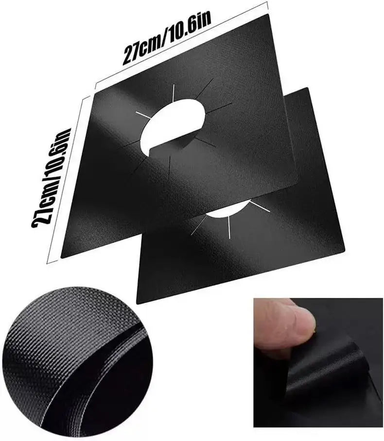 2pcs Almohadilla de aceite antiadherente para estufa de Gas, Protector de estufa de Gas resistente al calor, alfombrilla de limpieza de estufa doble reutilizable, Kit integrado,