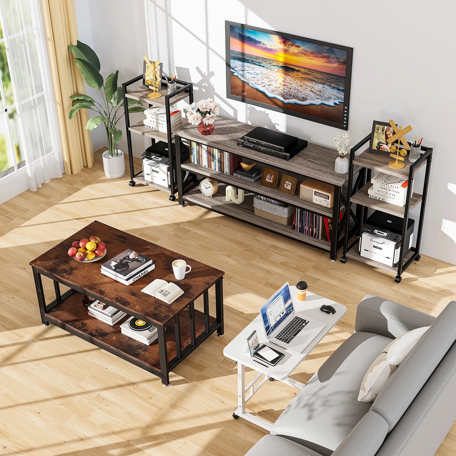 Mesas Laterales Con Ruedas Soportes Para Laptops Con Ruedas Y De Altura Ajustable,60x40x90cm Mesas De Reunión,mesas Laterales,ajustable Escritorio Mesas Para Jardin Altura Ajustable Mesa Laterales Escritorio
