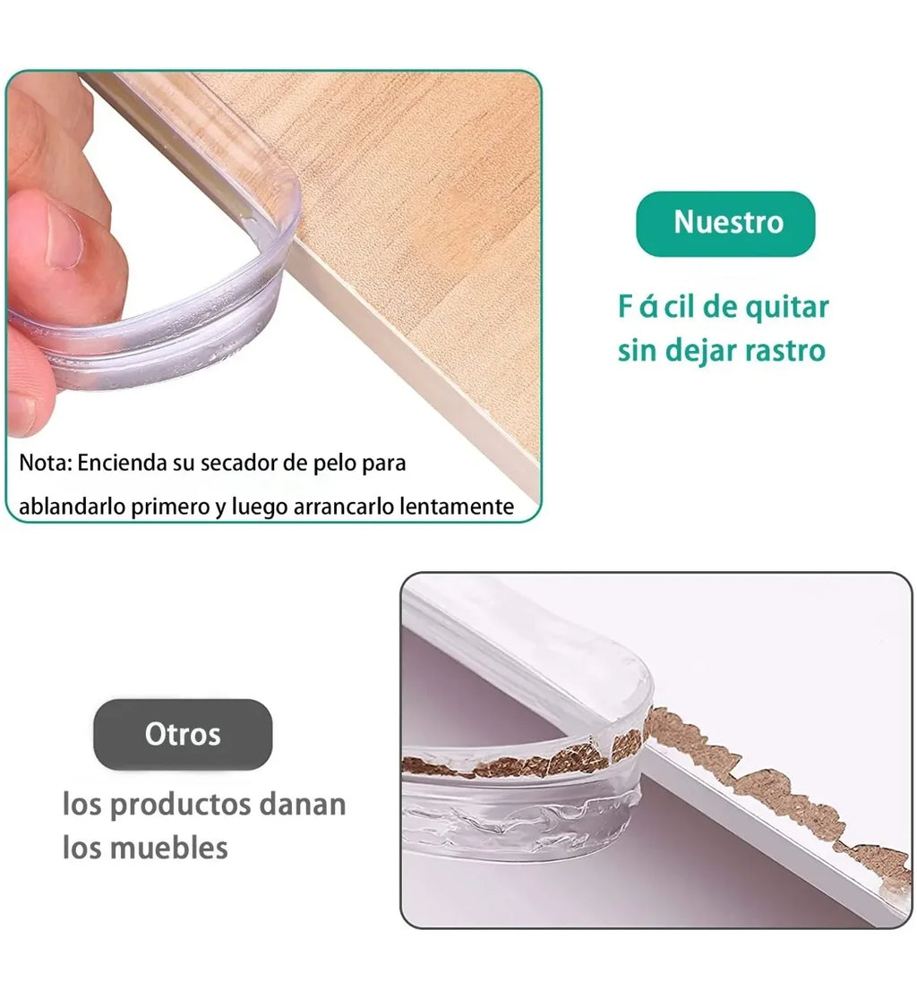 Kit Protector De 12 Pzs Esquinas Bebe Seguridad Lab.G Banda 6m Roja
