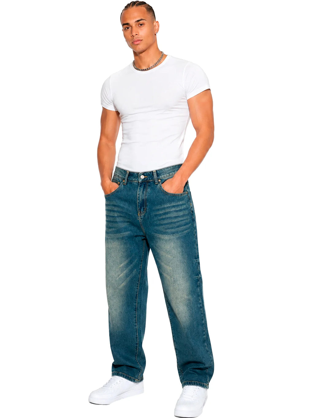 Jeans Caballero Recto Slim Fit Mezclilla Hombre