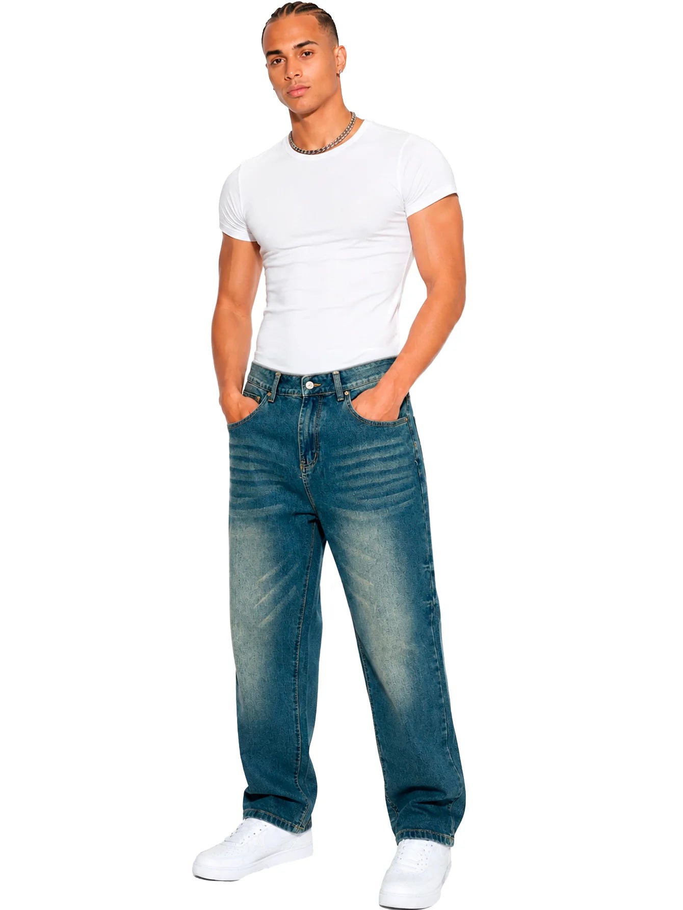 Jeans Caballero Recto Slim Fit Mezclilla Hombre