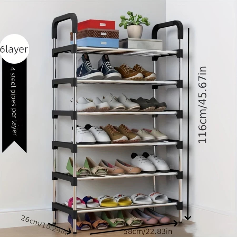 Organización familiar 6/7/8 capas de estantes de zapatos, montaje simple, almacenamiento a gran capacidad, adecuado para almacenamiento múltiple de zapatos